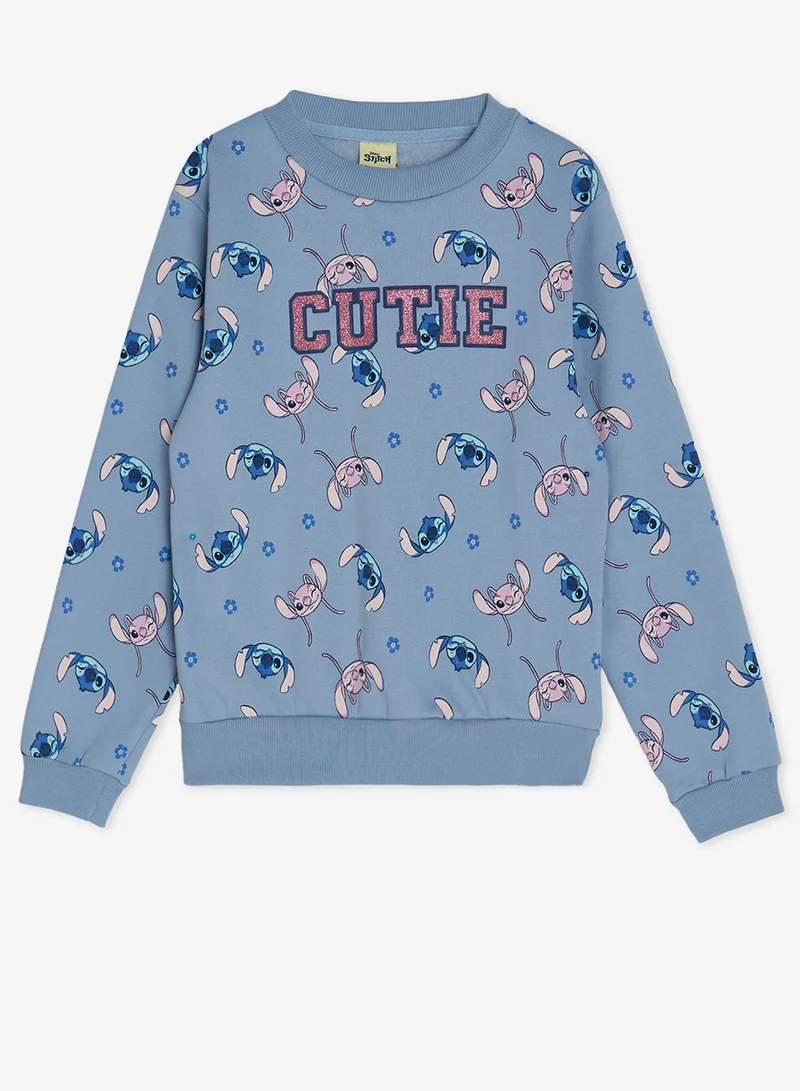 ديزني طقم سويت شيرت وبنطلون رياضي لطيف للأطفال